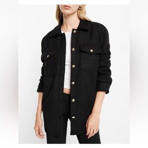 Express Women's Tweed Novelty Shacket